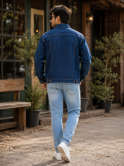 Men Blue Jeans Jacket - Image 2