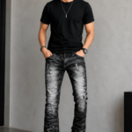 Black Distressed Pant