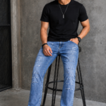 Blue Distressed Ripped Jeans