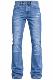 Blue Distressed Ripped Jeans - Image 2