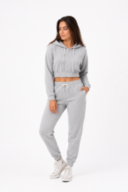 Women Cropped Zip-Up Hoodie - Image 3