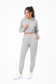 Women Cropped Zip-Up Hoodie - Image 4