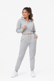 Women Cropped Zip-Up Hoodie