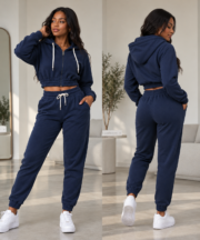 Women Cropped Zip-Up Hoodie - Image 6