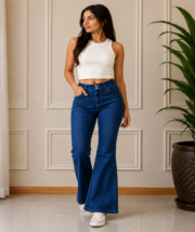 Women's Blue Bell Bottom Jeans - Image 4