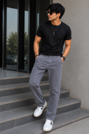 Grey Washed Denim Pants