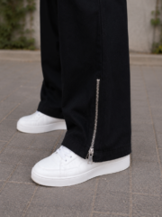 Black Silver Zipper Pant - Image 3