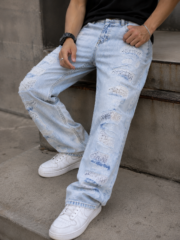 Distressed Cut Patches Pant